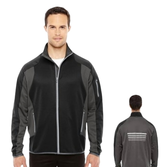 North End Black Grey Fleece Jacket Men’s Size S - Picture 1 of 8